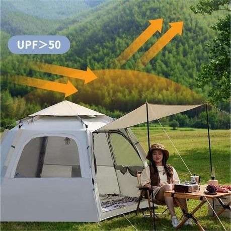 Camel 2In1 Automatic Family Camping Tent with Canopy