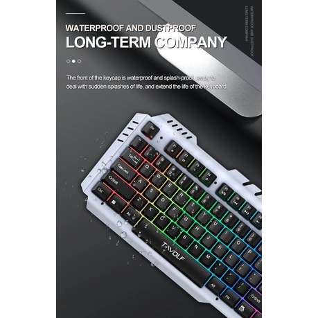 T-WOLF T16 Metal illuminous Wired Keyboard