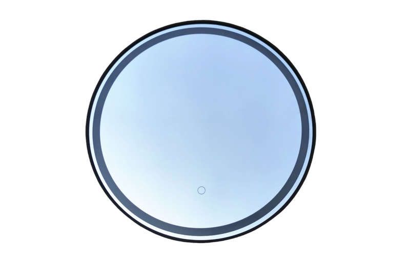 Bathroom Mirror With Light - Round Mirror LED Light Black Frame--60 cm
