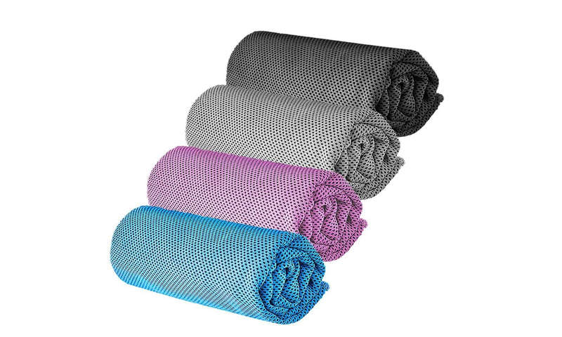 Instant Cooling Sports Towel For Trekking, Yoga - 4 Pack