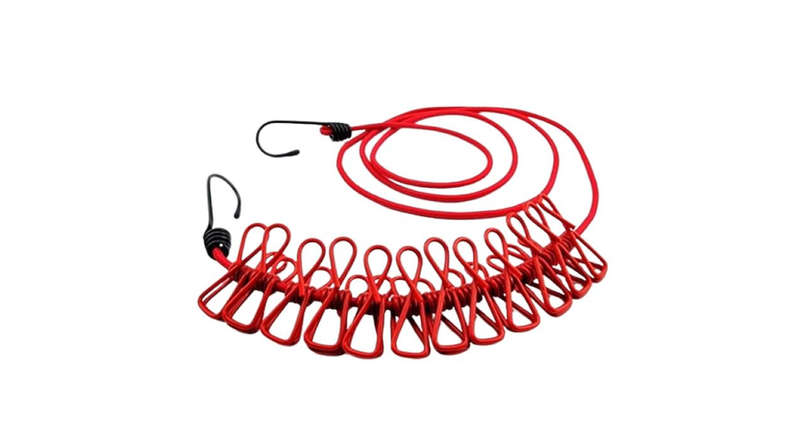 180cm Adjustable Clothesline Washing Line With 12 Clips--3pcs