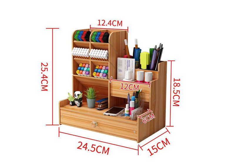 DIY Desk Organizer with Compartment Drawer Desktop Stationery Organizer