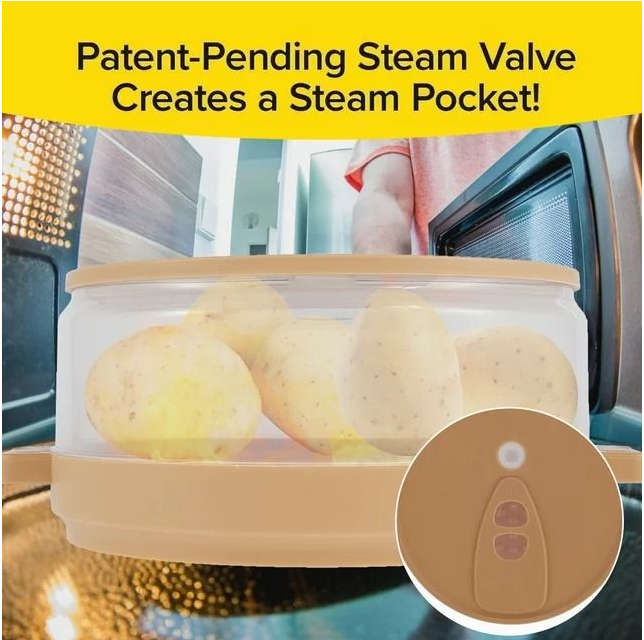 Super Awesome Microwave Potato Cooker with Lid