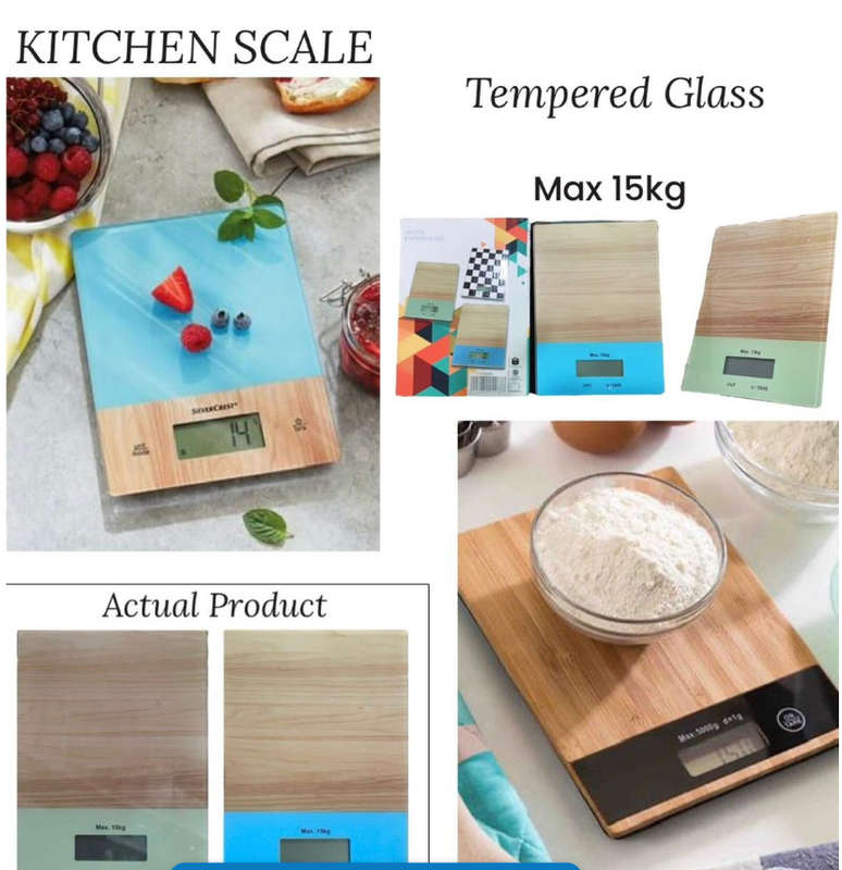 Tempered Glass Digital Kitchen Scale with LCD Display