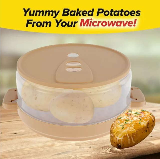 Super Awesome Microwave Potato Cooker with Lid