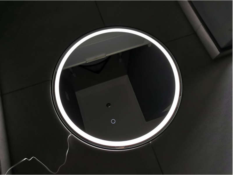 Bathroom Mirror With Light - Round Mirror LED Light Black Frame--60 cm