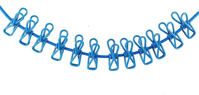180cm Adjustable Clothesline Washing Line With 12 Clips--3pcs