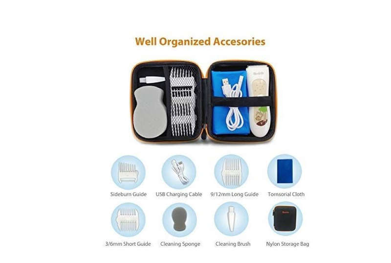 Kids Waterproof Rechargeable Hair Clippers with Accessories