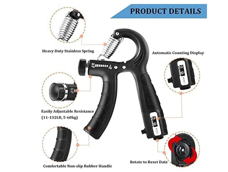 2Pack 5-60 Kg Hand Grip Strengthener With Counter