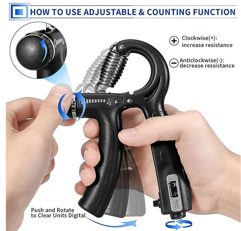 2Pack 5-60 Kg Hand Grip Strengthener With Counter