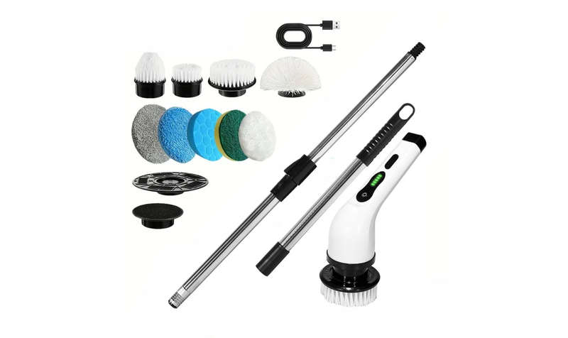 Cordless Electric Spin Scrubber Cleaning Brush with 8 Different Heads