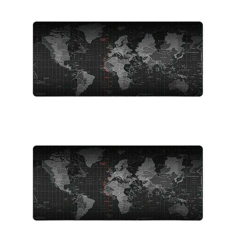 World Map Anti-Slip Extended Mouse Pad.( 2 pcs)