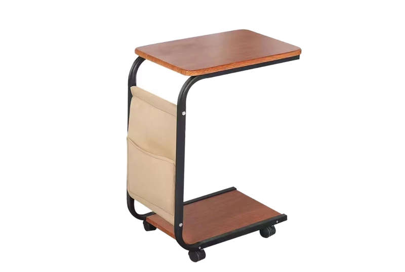 Double layer multifunctional square table with wheels