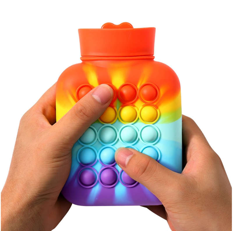 500ML Portable rainbow Silicone Water-Filled Hot Water Bottle