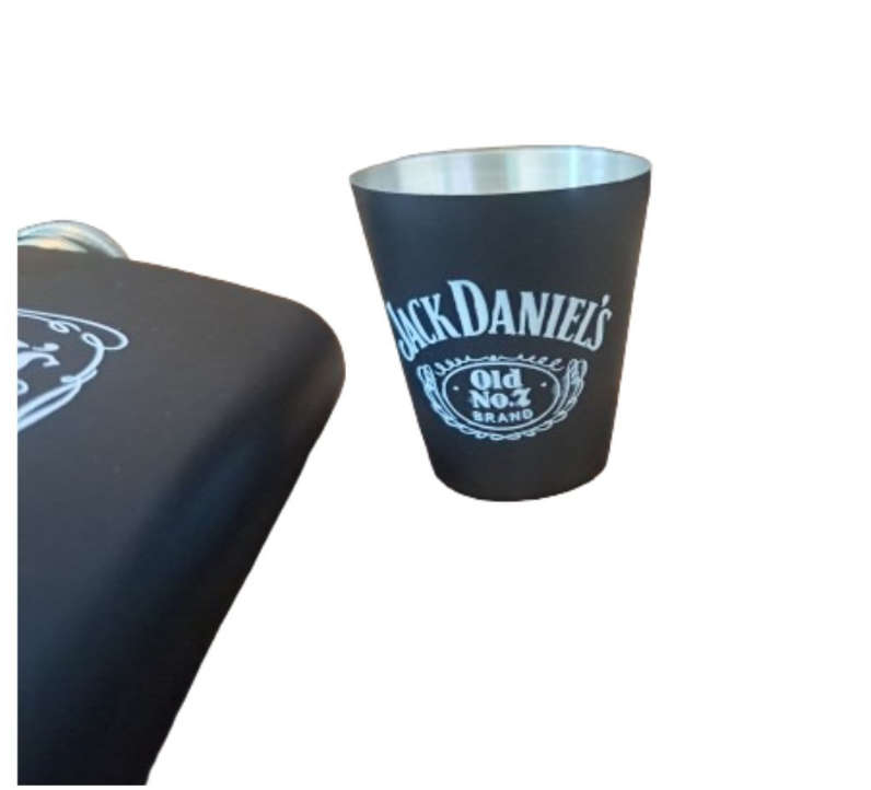 Jack Daniels Flask and Shot Glass Set