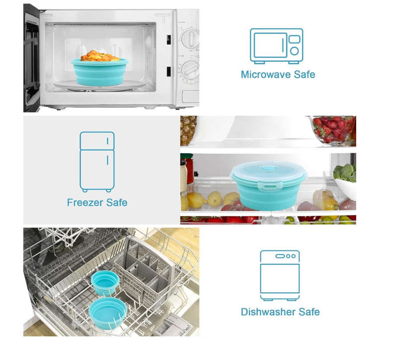Collapsable Bowls Silicone Food Storage - Set of 4