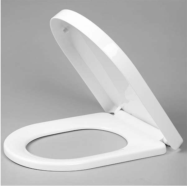White D Shaped Gloss Toilet Seat