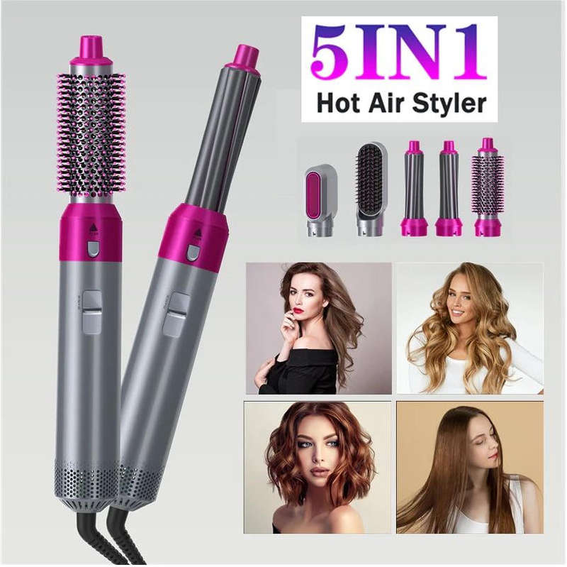 5 in 1 Interchangeable Hot Air Brush & Hair Dryer