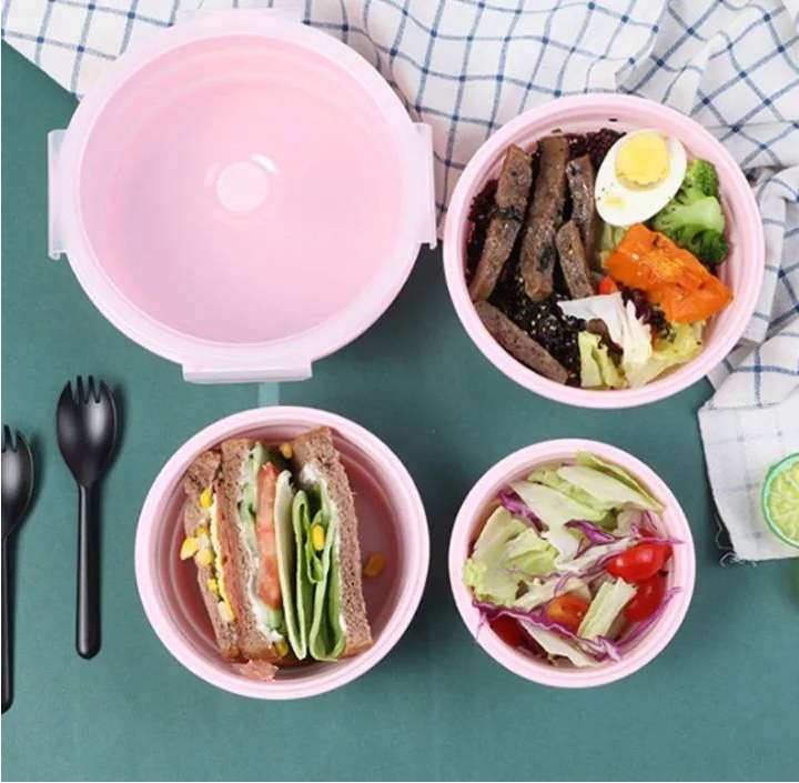 Collapsable Bowls Silicone Food Storage - Set of 4-Pink