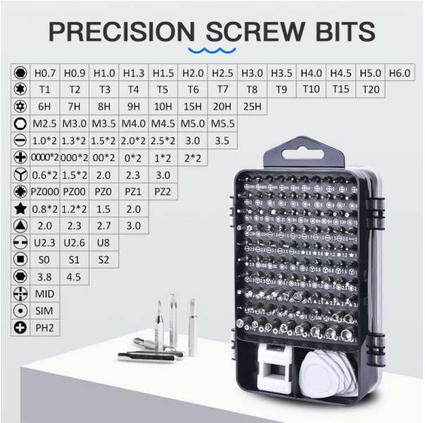 115 In 1 Maintenance Tool Kit Multi-Function Vanadium Steel Screwdriver Set