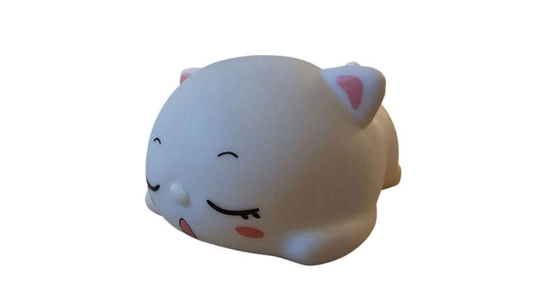Cute Sleeping Cat - White Silicone Desk Lamp