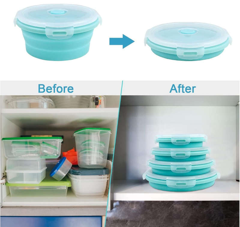 Collapsable Bowls Silicone Food Storage - Set of 4