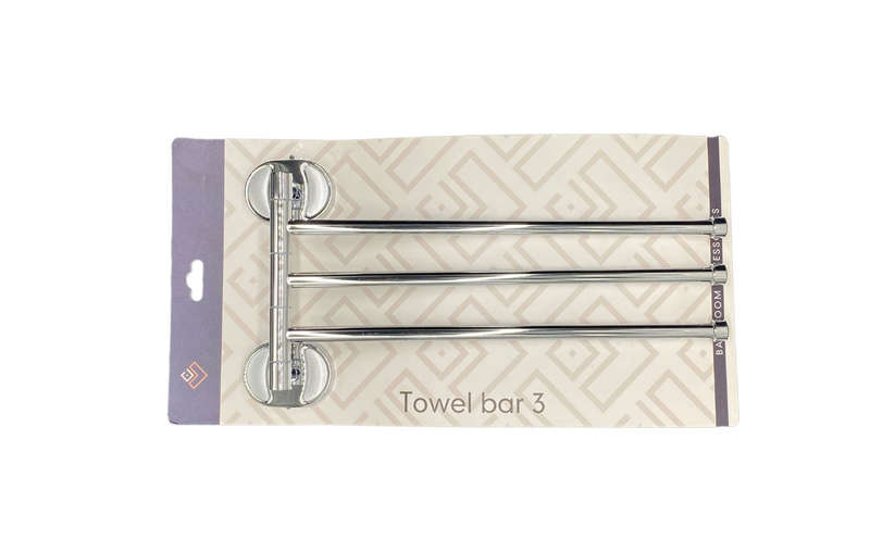 Stainless Steel Chrome 3 Arm Bar Multipurpose Swivel Towel Clothes Hanger