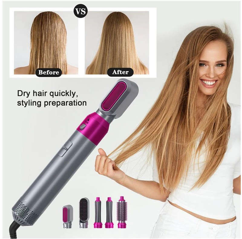 5 in 1 Interchangeable Hot Air Brush & Hair Dryer