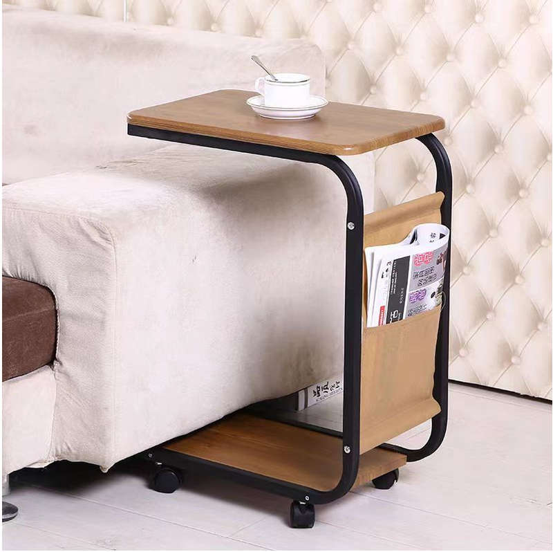 Double layer multifunctional square table with wheels