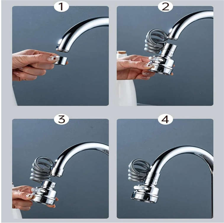 Sink Faucet Head Extender - 360 Degree Rotation