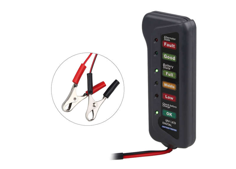 12V Battery Tester and Digital Alternator Tester