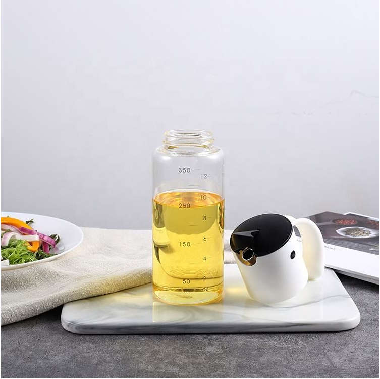 Automatic Lid Opening Transparent Oil Bottle