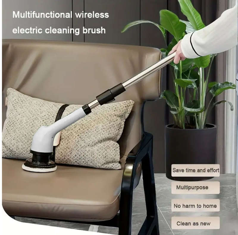 Cordless Electric Spin Scrubber Cleaning Brush with 8 Different Heads
