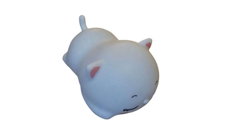 Cute Sleeping Cat - White Silicone Desk Lamp
