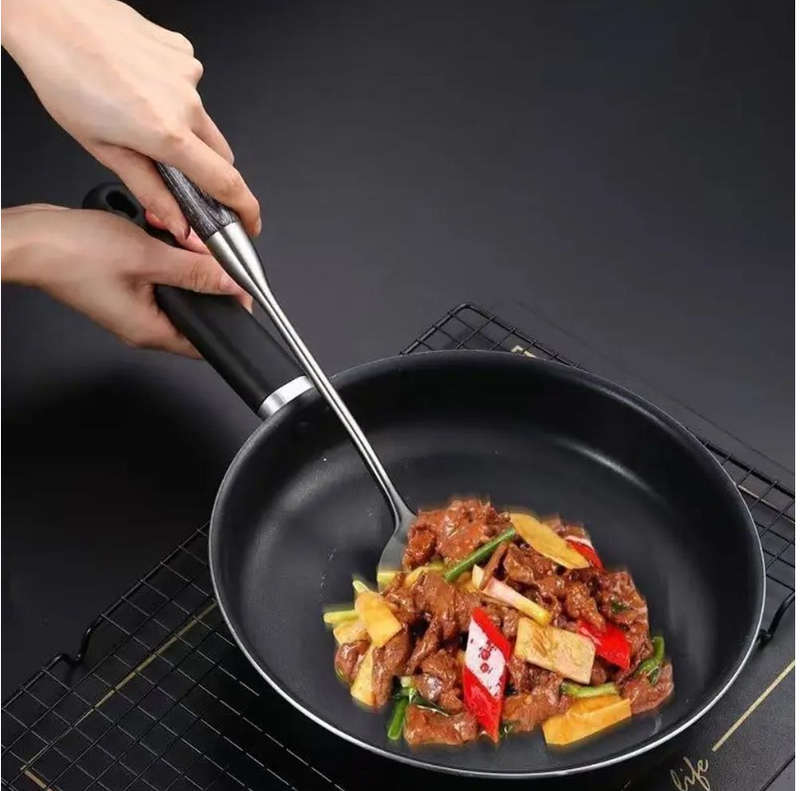 Set of 6-Chef Choice Stainless Steel Kitchen Utensil Set with Wooden Handle