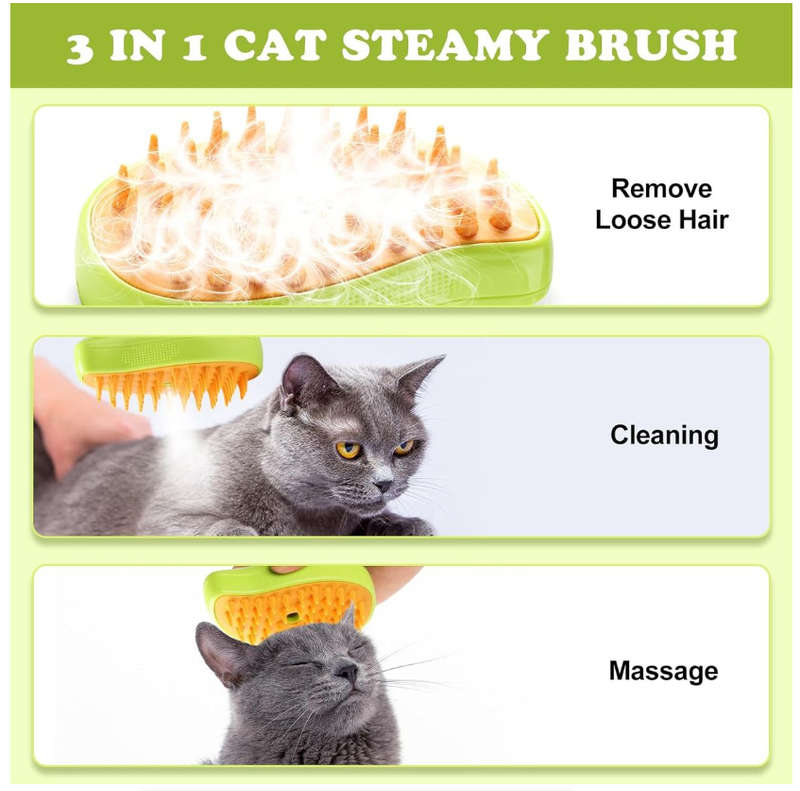 3-in-1 Electric Cat & Dog Grooming Brush