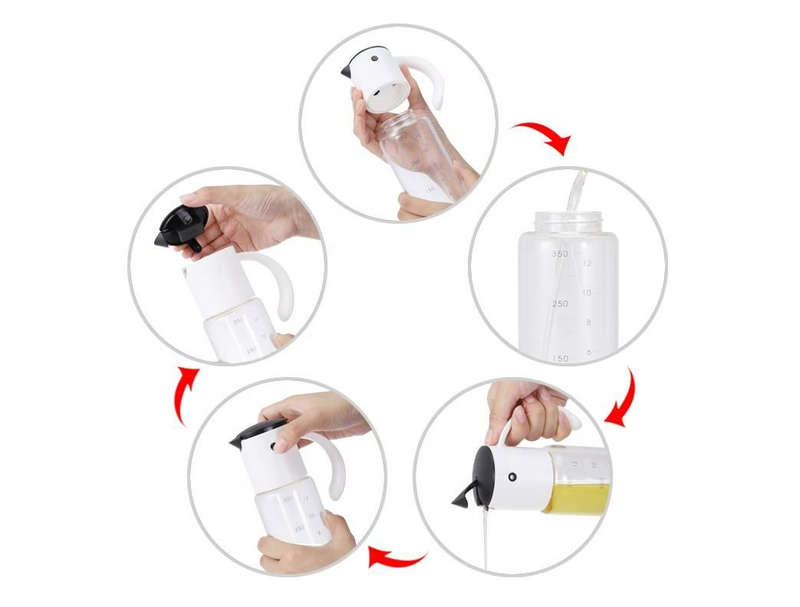 Automatic Lid Opening Transparent Oil Bottle