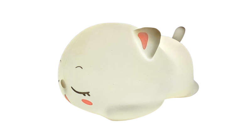 Cute Sleeping Cat - White Silicone Desk Lamp