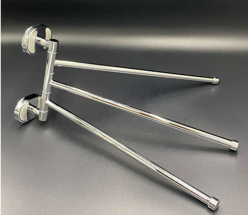 Stainless Steel Chrome 3 Arm Bar Multipurpose Swivel Towel Clothes Hanger