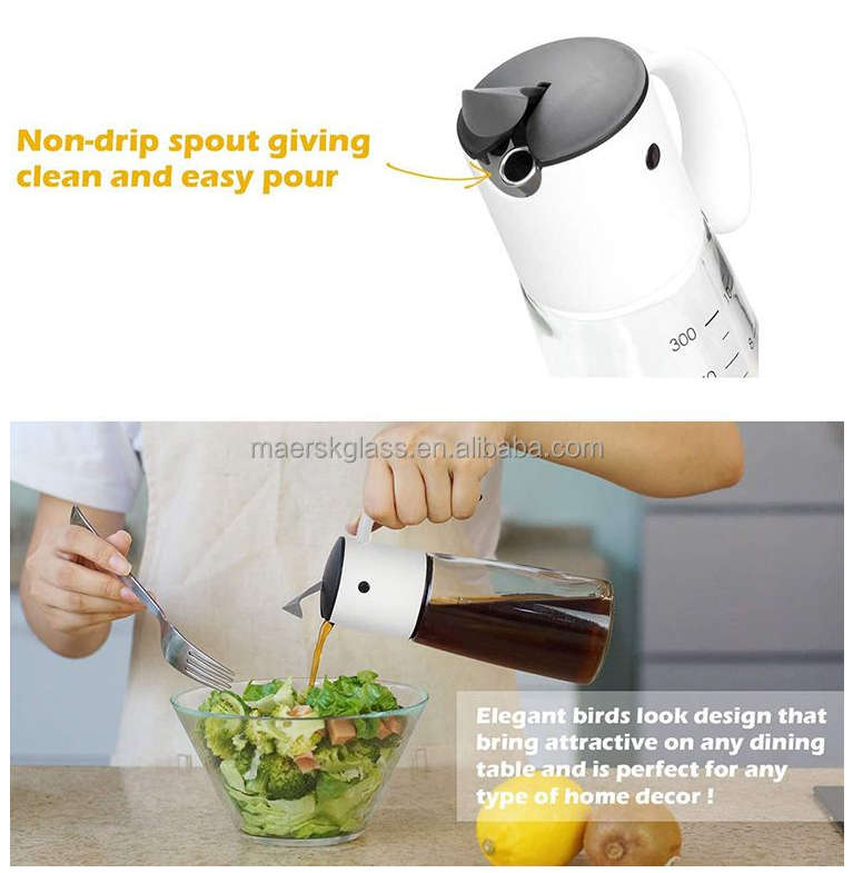 Automatic Lid Opening Transparent Oil Bottle