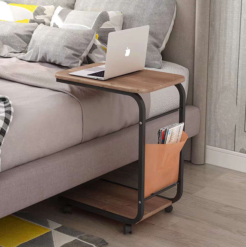 Double layer multifunctional square table with wheels