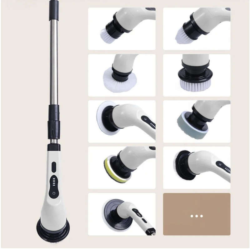Cordless Electric Spin Scrubber Cleaning Brush with 8 Different Heads