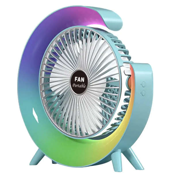 USB Power Desktop Rechargeable Portable Mini Rotatable Lighting Fan