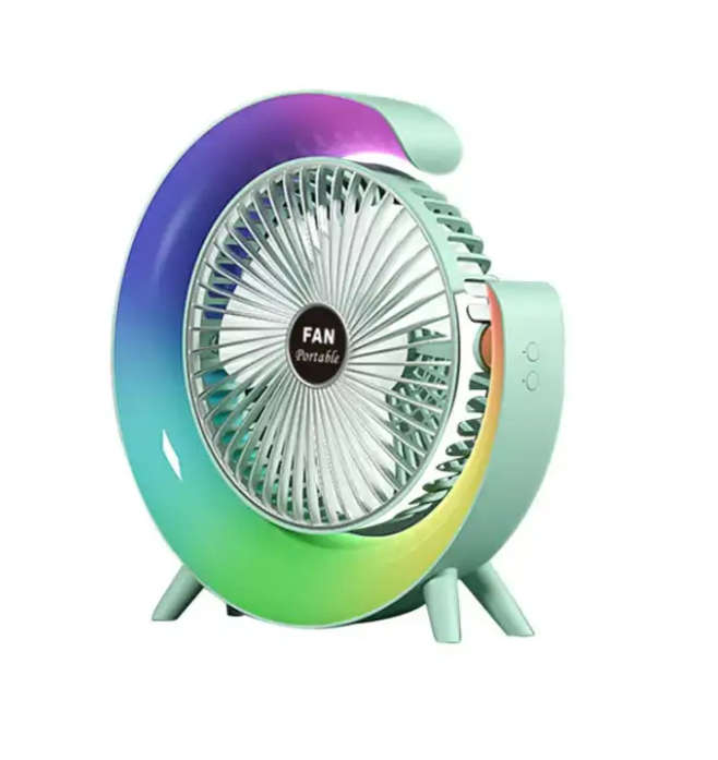 USB Power Desktop Rechargeable Portable Mini Rotatable Lighting Fan