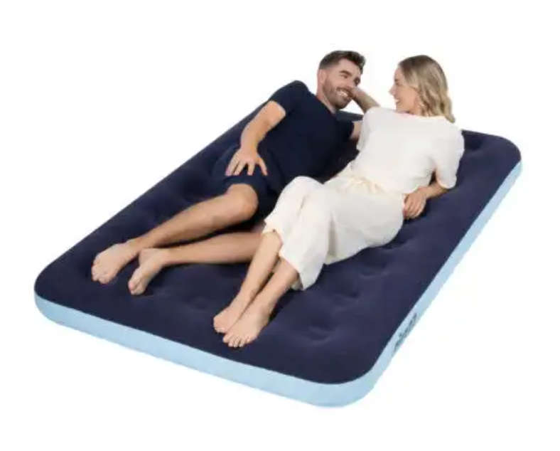 Large Flocked Inflatable Air Bed Camping Mattress