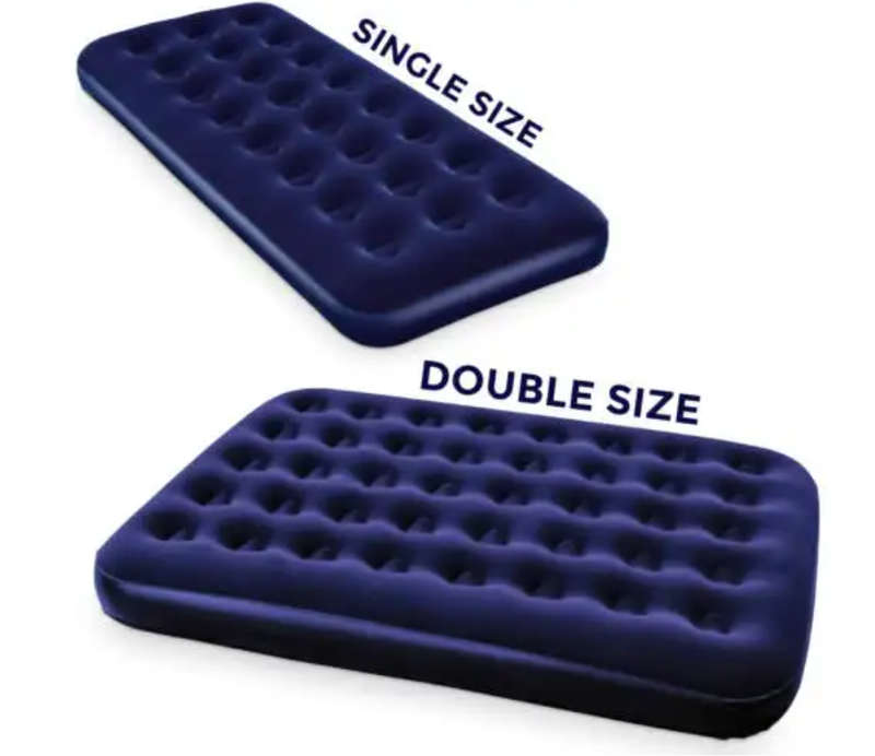 Large Flocked Inflatable Air Bed Camping Mattress