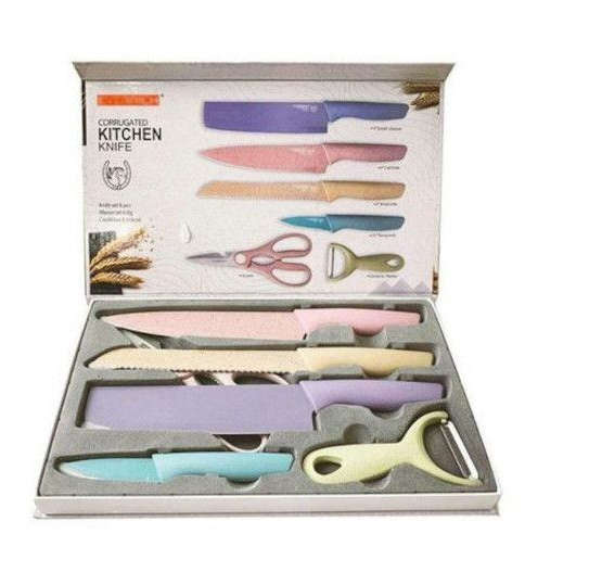 Corrugated Kitchen Knife Set-6 Piece