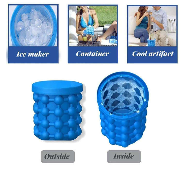 Ice Cube Maker Silicone Bucket