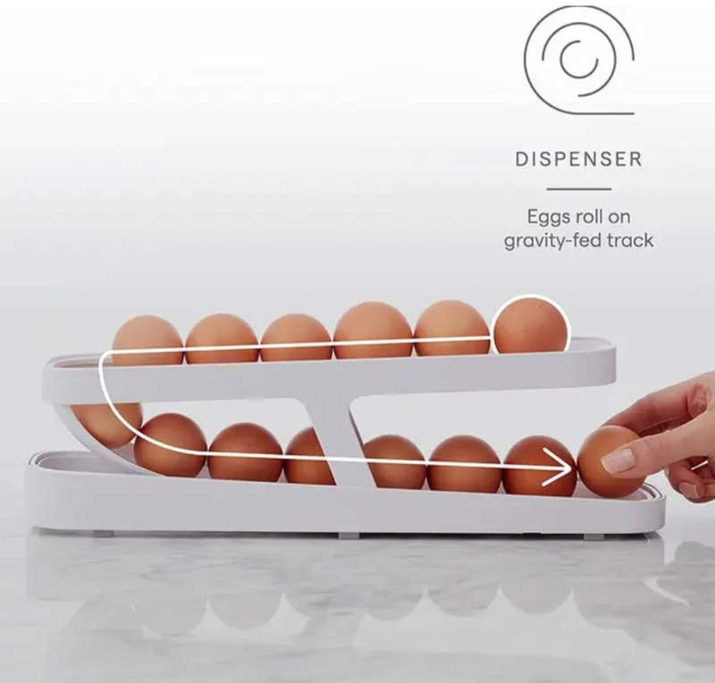 Convenient Egg Dispenser and Storage all in One. - White