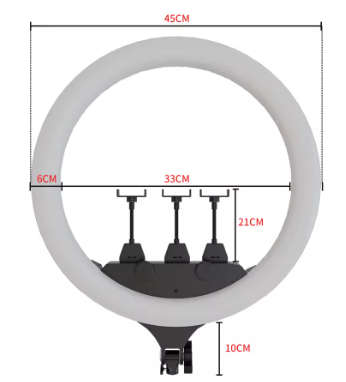 Large Ring Light 18Ring Light with Stand, 3 Cellphone Holder
